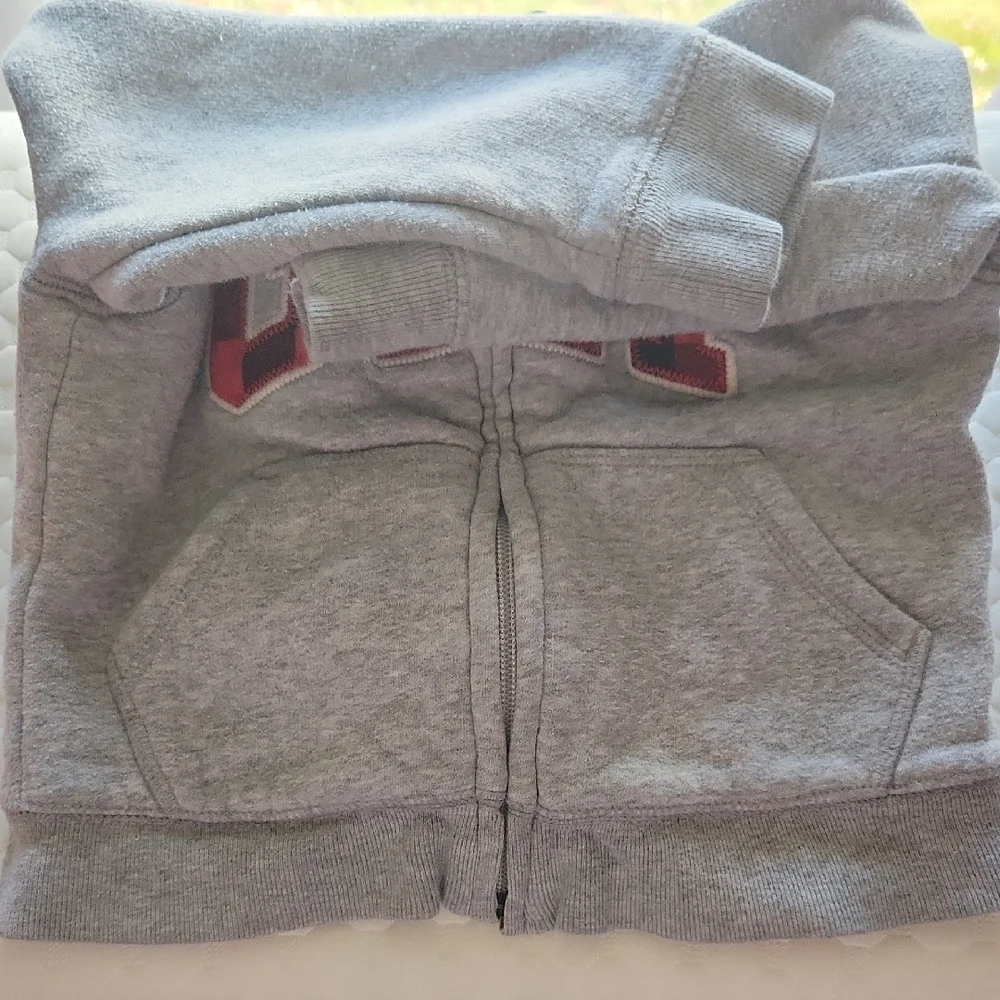 3/$10 Baby GAP Hoodie with Plaid Logo|Sherpa Lining - Picture 8 of 10